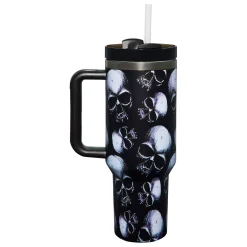 Spirit Halloween Skull Portable Travel Tumbler with Straw - 40 oz.