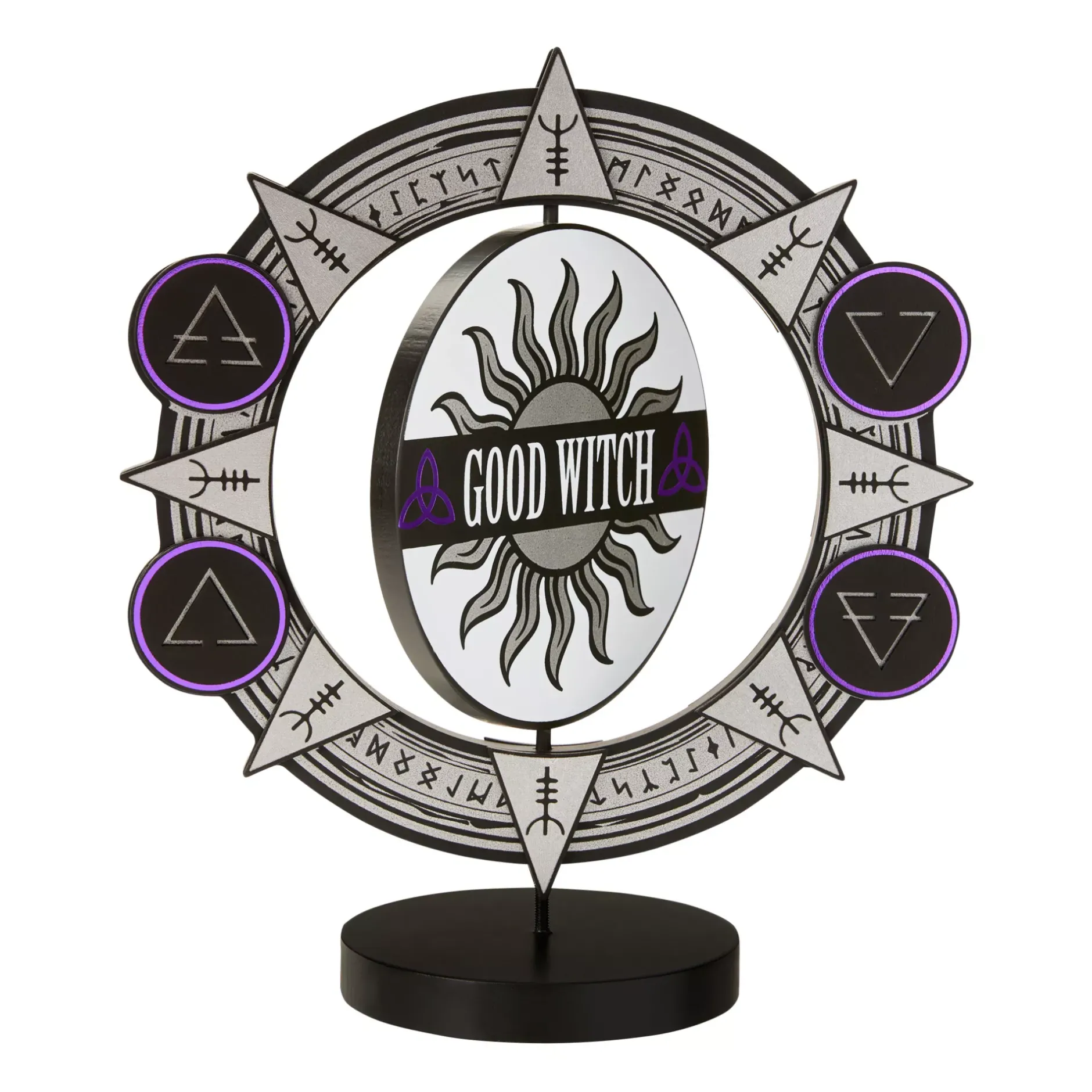 Spirit Halloween Spinning Bad Witch Good Witch Tabletop Sign