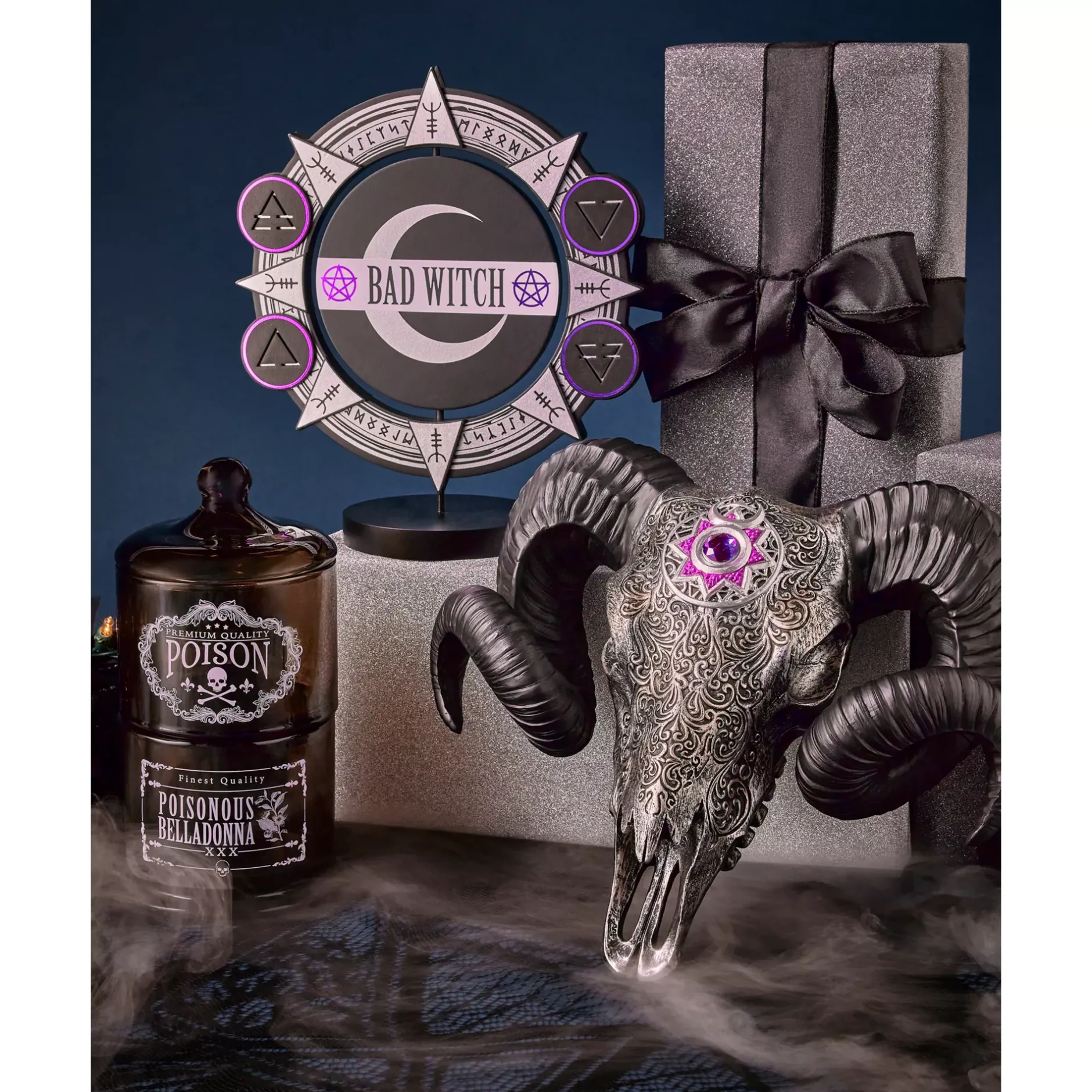 Spirit Halloween Spinning Bad Witch Good Witch Tabletop Sign