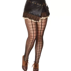 Women Spirit Halloween Steampunk Crochet Tights