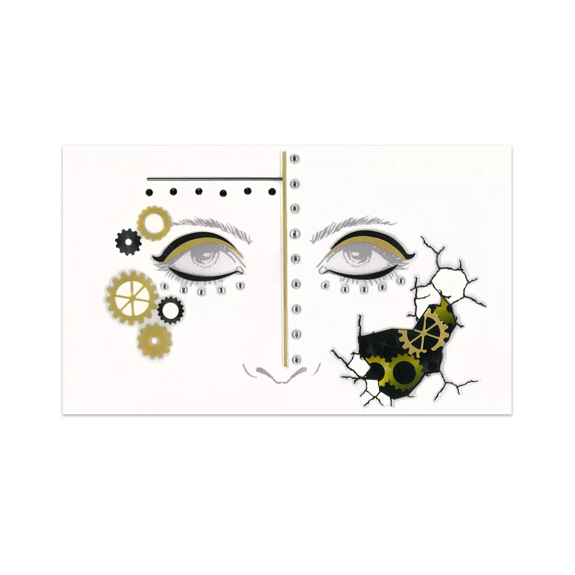 Spirit Halloween Steampunk Gear Face Decal Deluxe