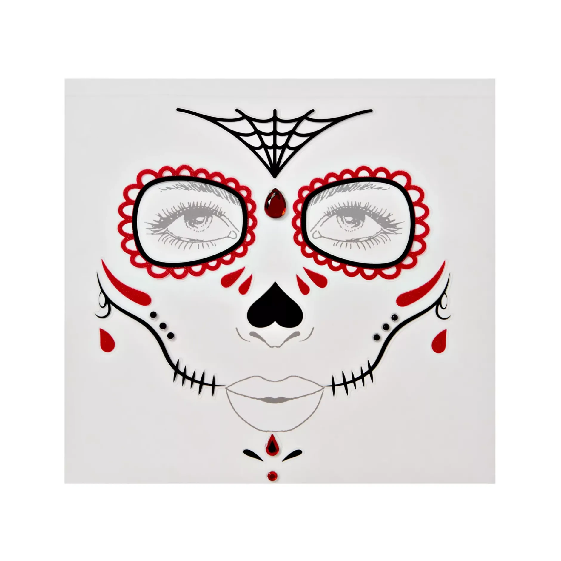 Spirit Halloween Sugar Skull Face Decal
