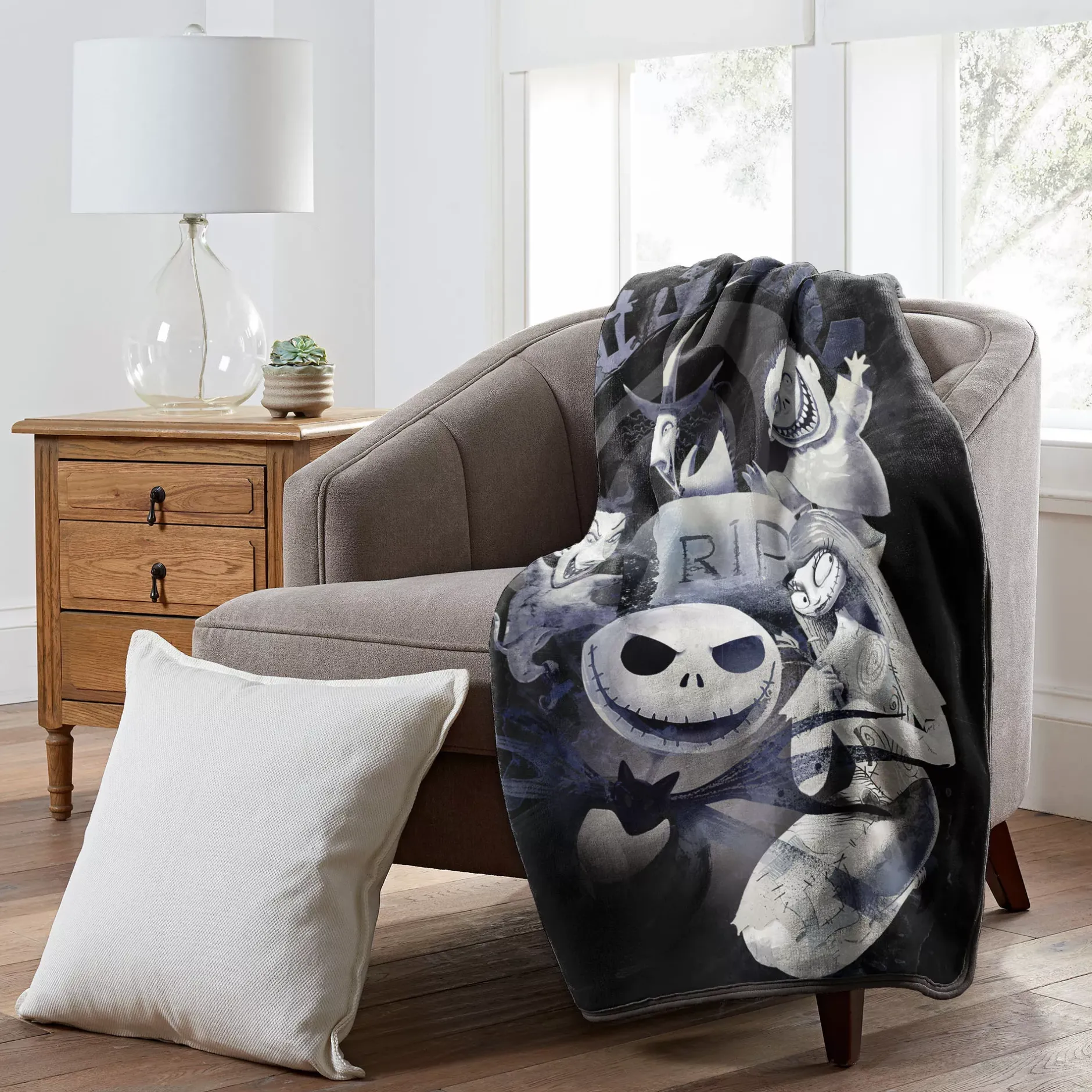 Spirit Halloween The Nightmare Before Christmas Graveyard Fleece Blanket