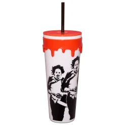 Spirit Halloween The Texas Chainsaw Massacre Leatherface Blood Drip Cup with Straw - 26 oz.