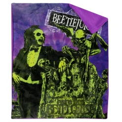 Spirit Halloween Tie-Dye Beetlejuice Fleece Blanket