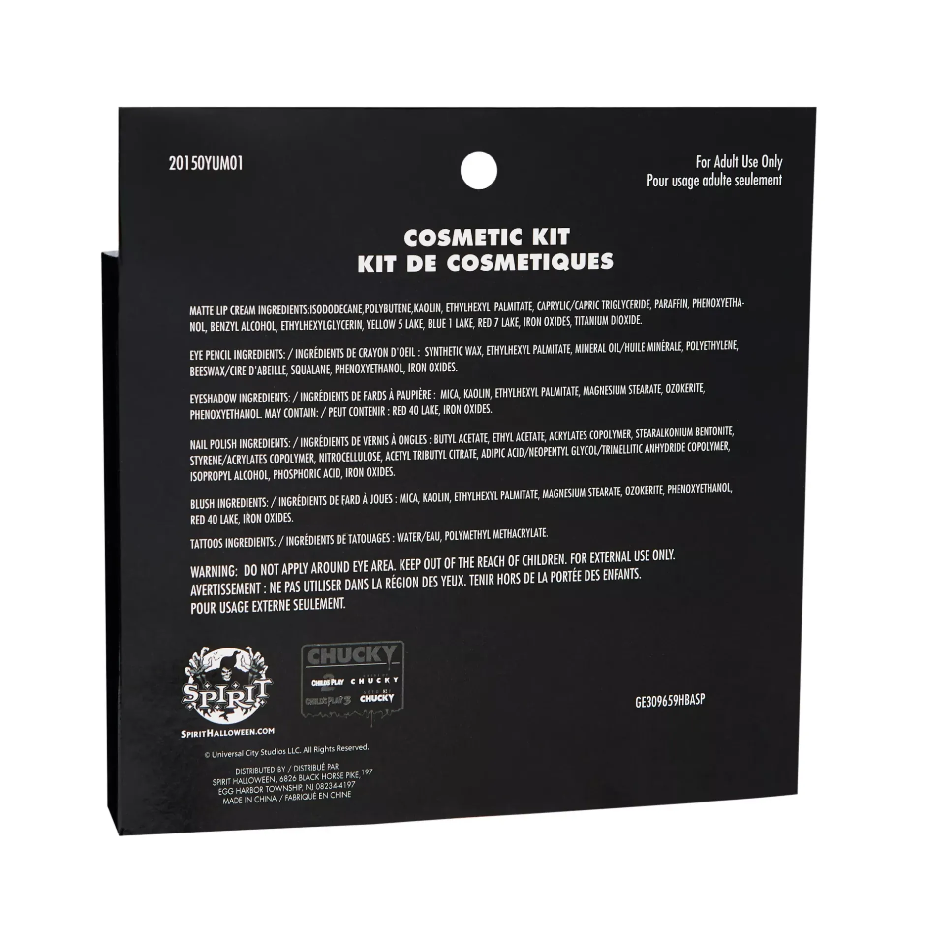 Spirit Halloween Tiffany Makeup Kit - Bride of Chucky