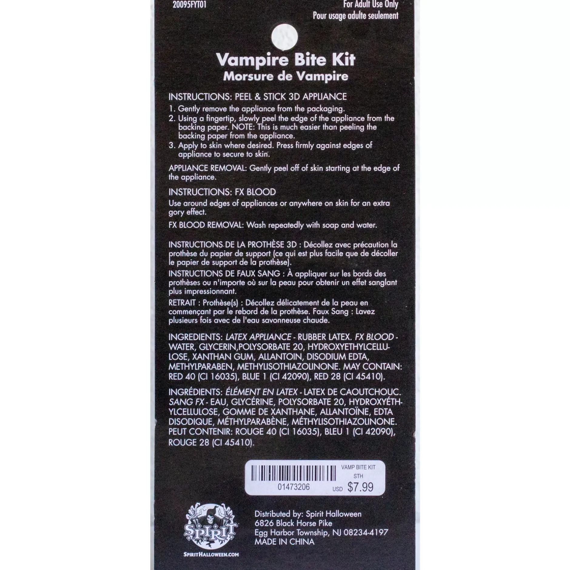 Spirit Halloween Vampire Bite Appliance Kit