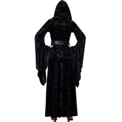 Women Spirit Halloween Velvet Hooded Robe