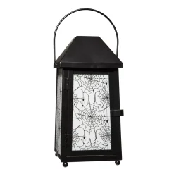 Spirit Halloween White Glass Spiderweb Lantern