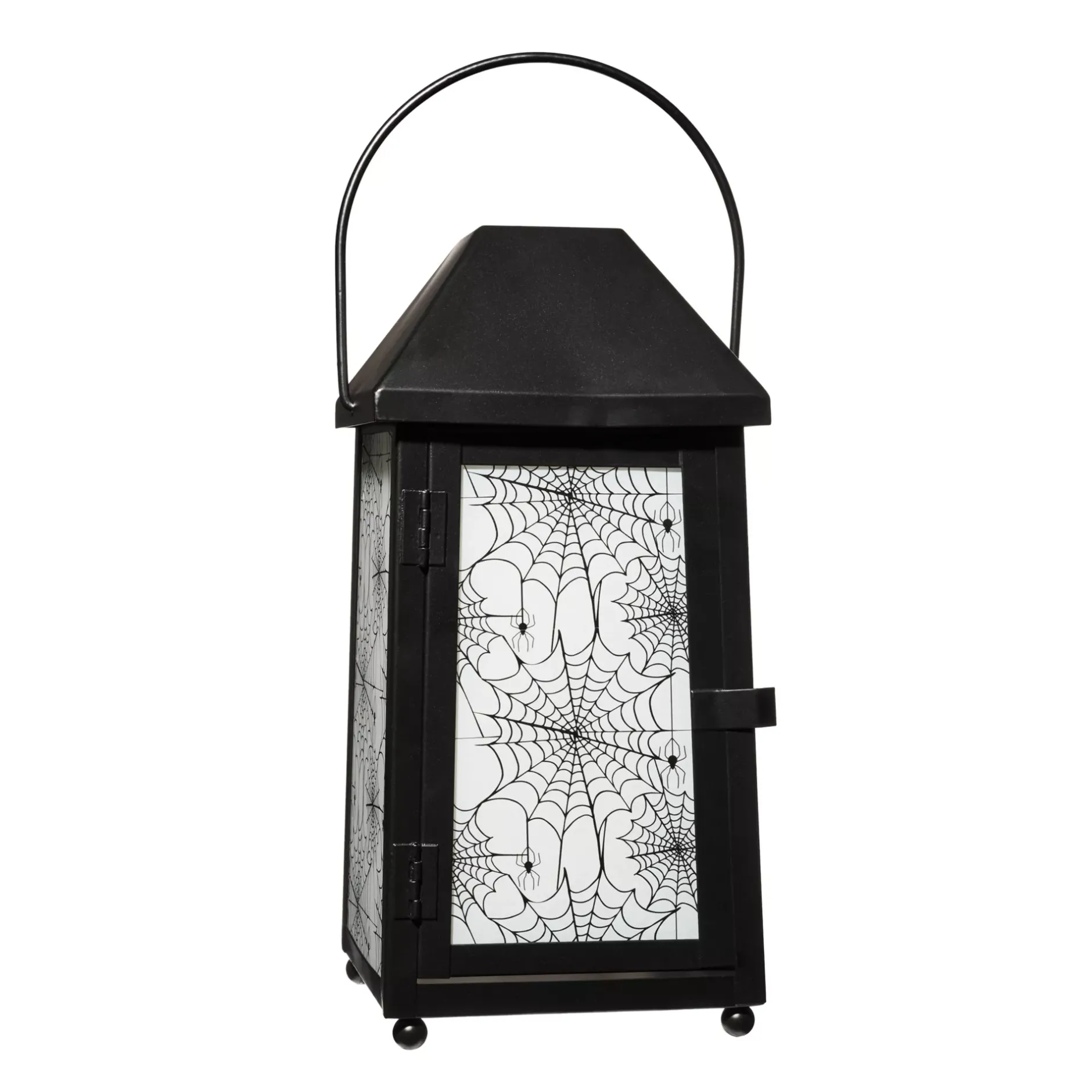 Spirit Halloween White Glass Spiderweb Lantern