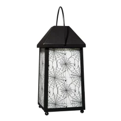 Spirit Halloween White Glass Spiderweb Lantern