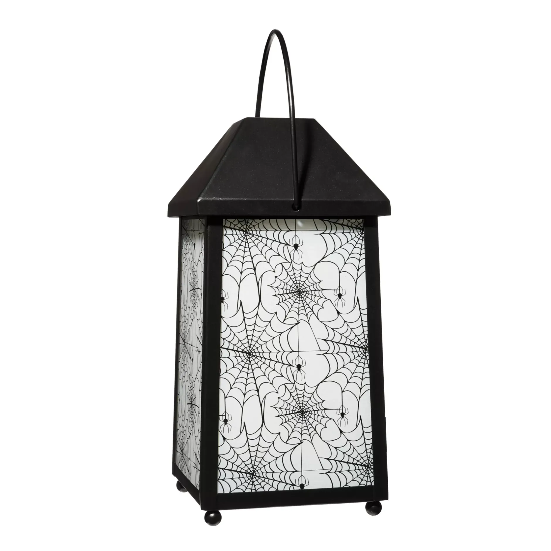 Spirit Halloween White Glass Spiderweb Lantern