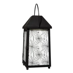 Spirit Halloween White Glass Spiderweb Lantern