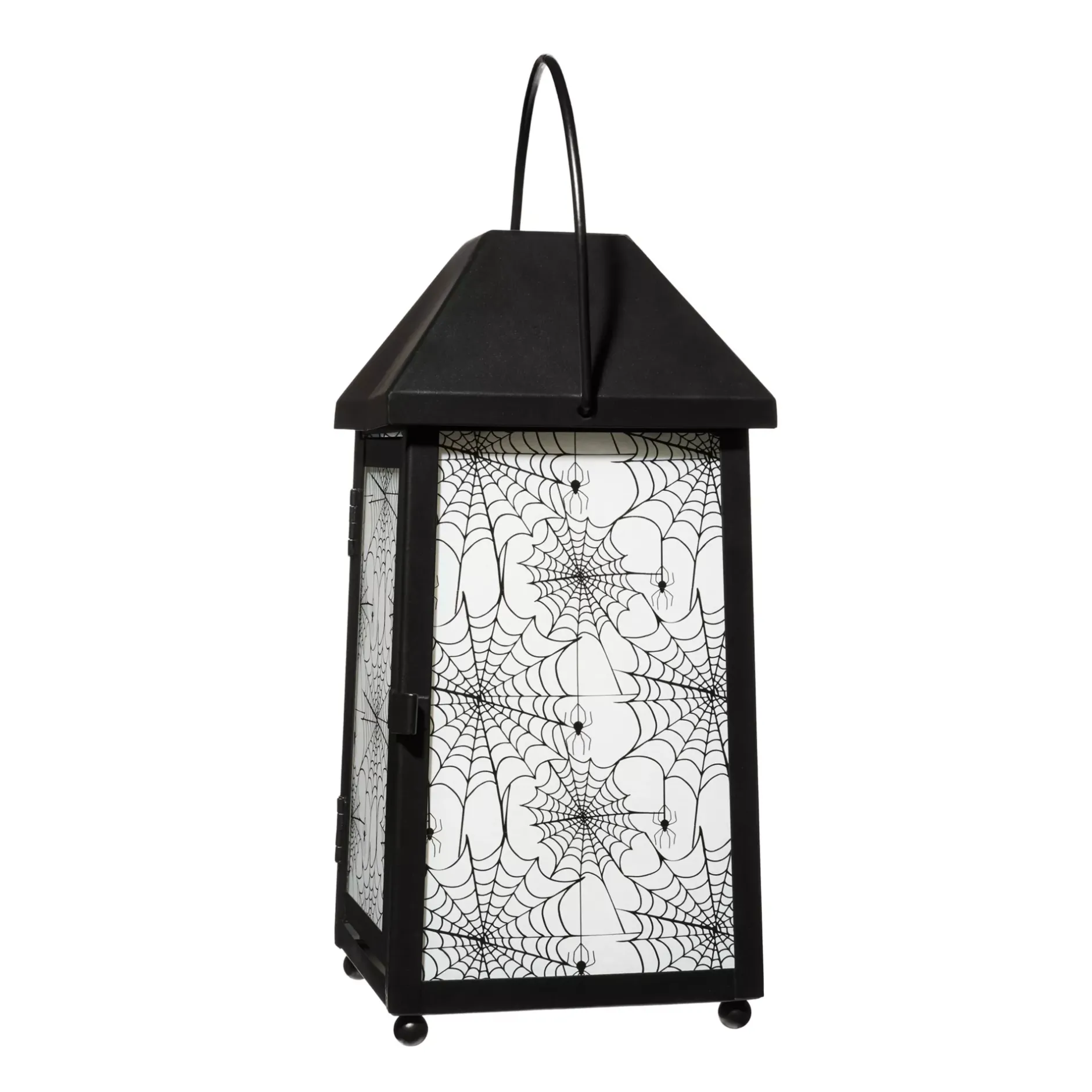 Spirit Halloween White Glass Spiderweb Lantern