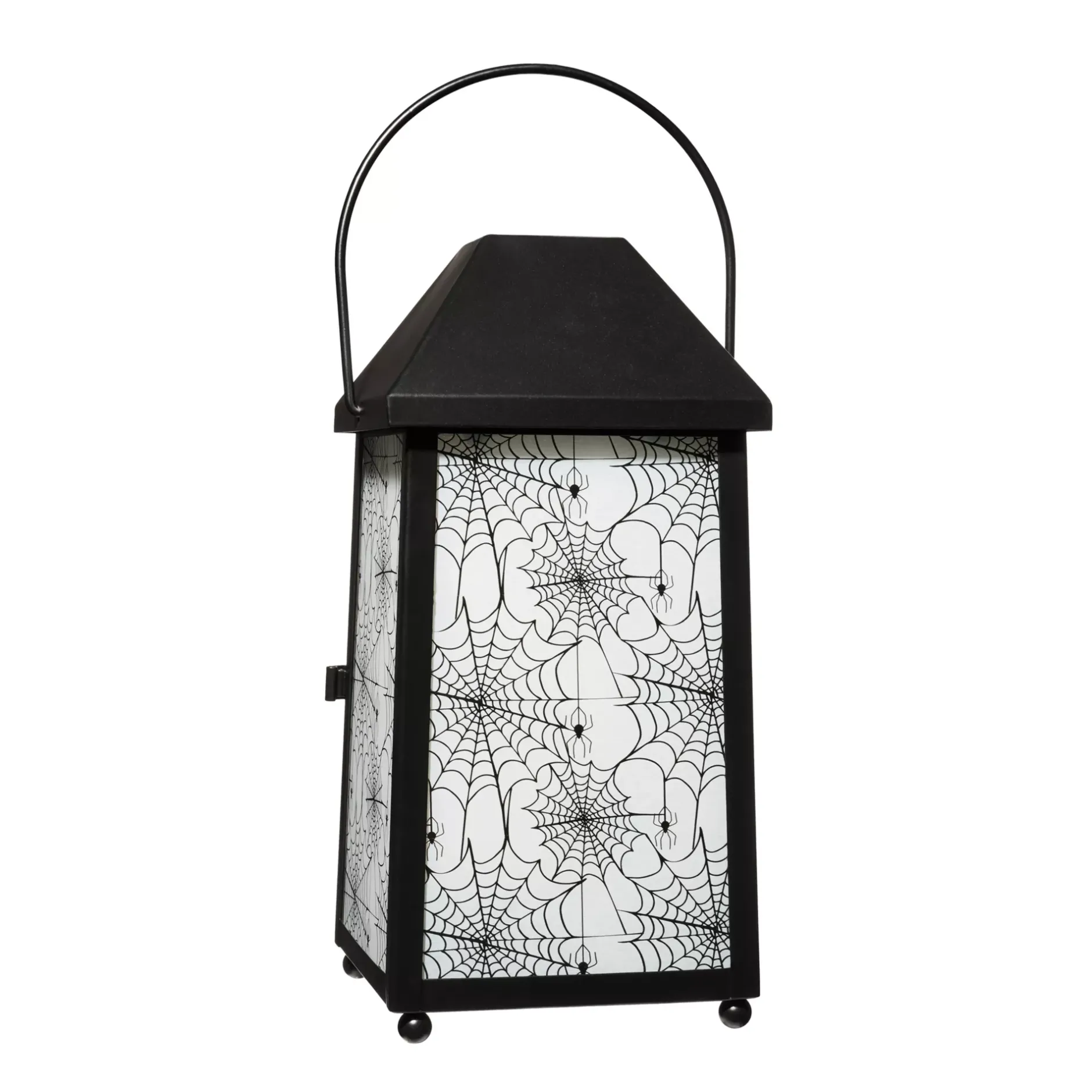Spirit Halloween White Glass Spiderweb Lantern