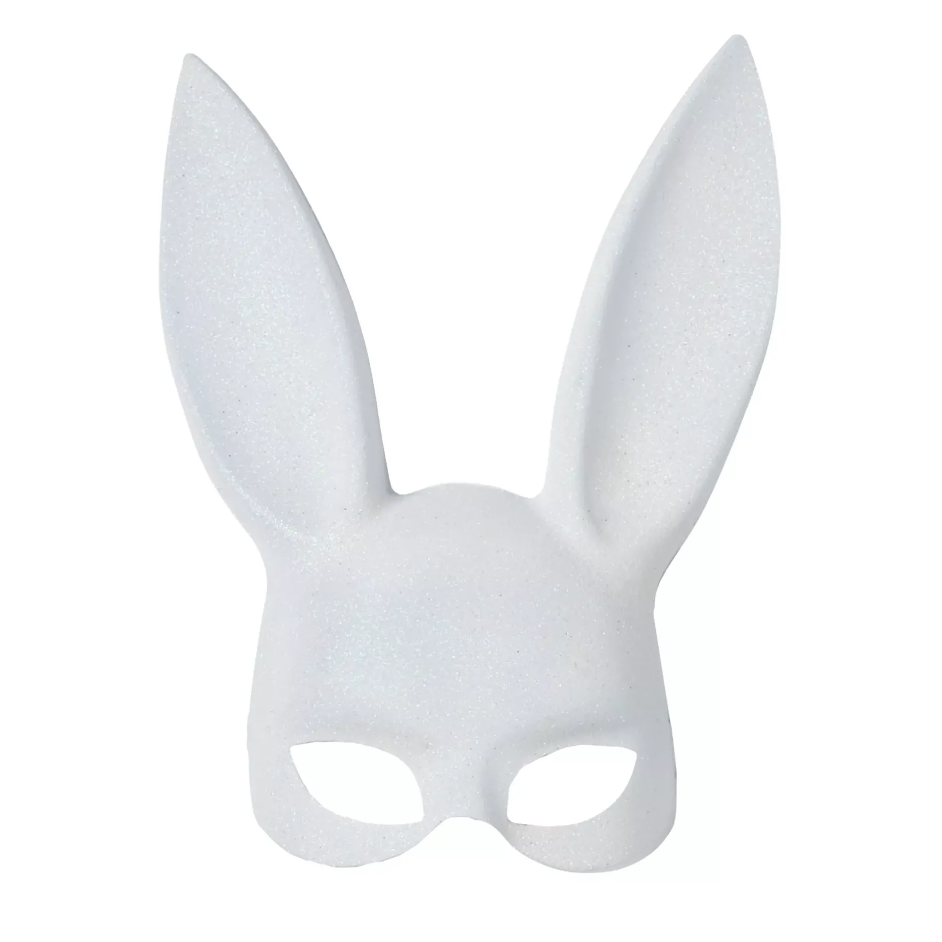 Spirit Halloween White Glitter Bunny Mask