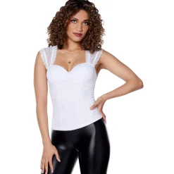 Women Spirit Halloween White Lace Corset