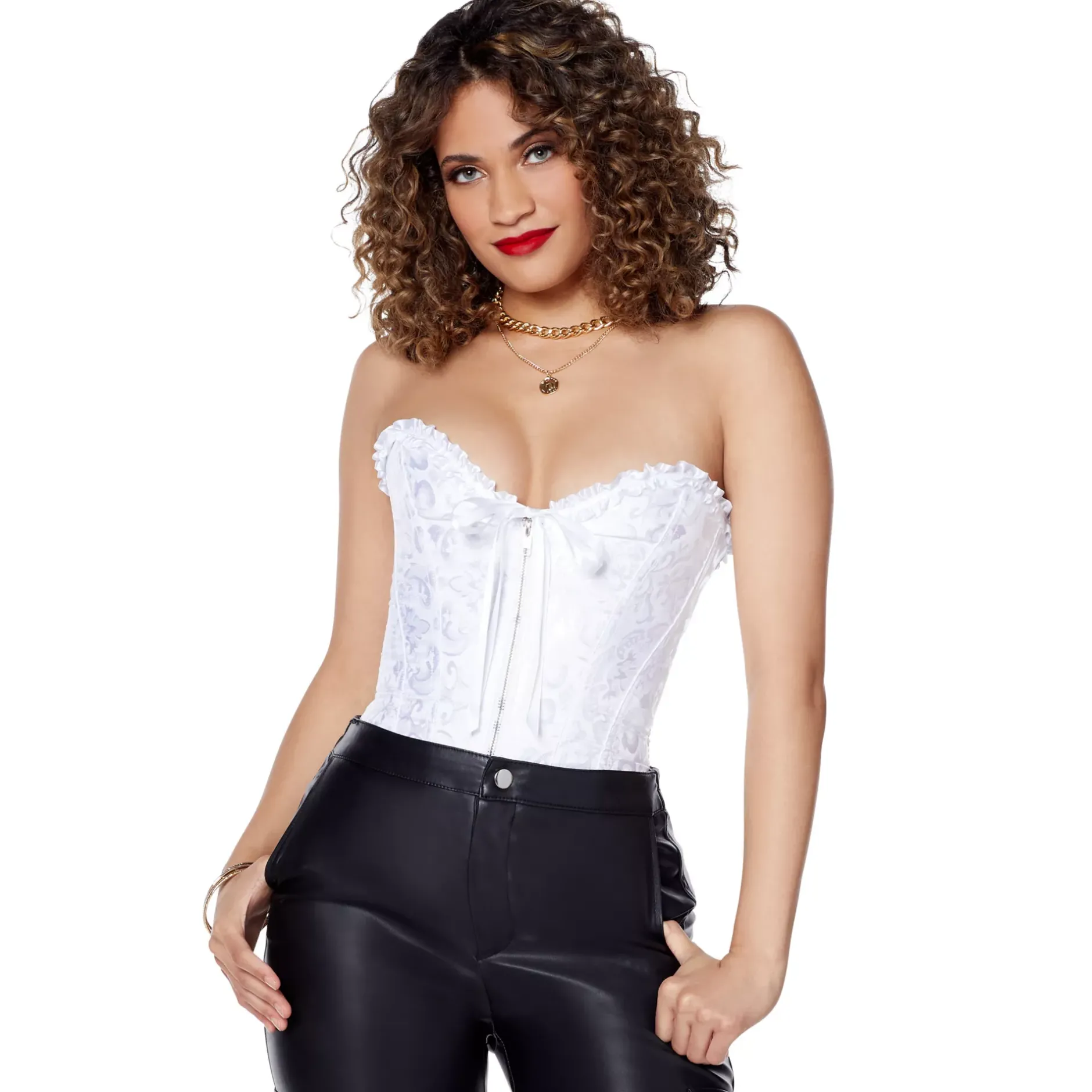 Women Spirit Halloween White Lace Royal Corset
