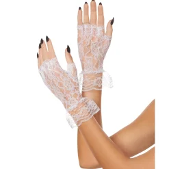 Spirit Halloween White Lace Ruffle Gloves