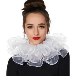Women Spirit Halloween White Ruffle Collar